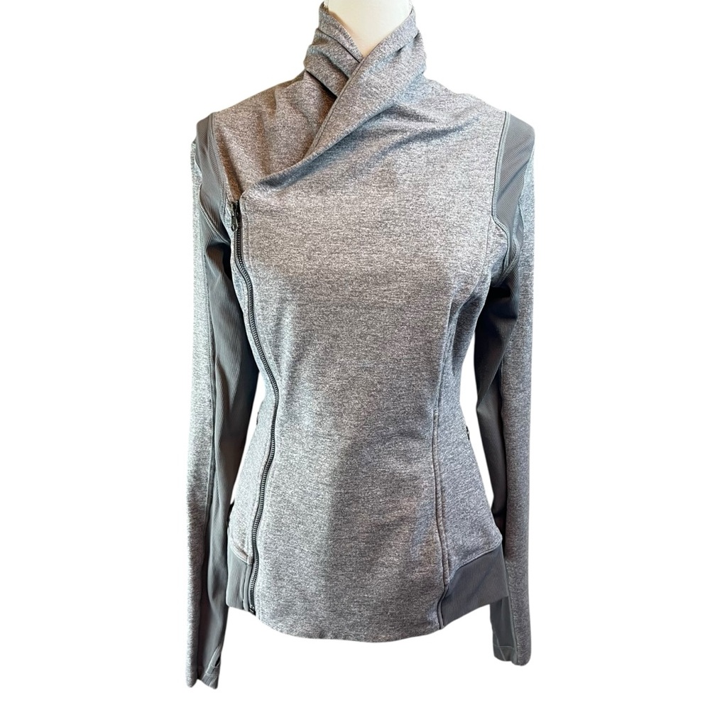 LULULEMON Gray Bhakti Yoga Jacket Sz 8 Vintage‎ Retired Travel Workout Zipper
